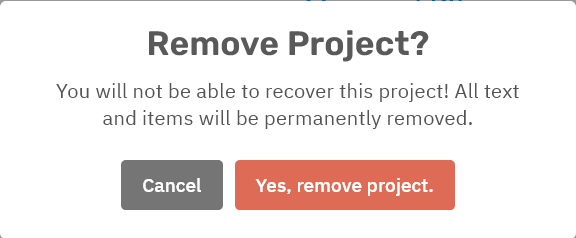 Storyfyre Origin Project: Remove Project