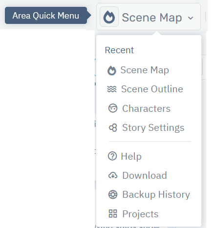 Storyfyre Origin Area Quick Menu